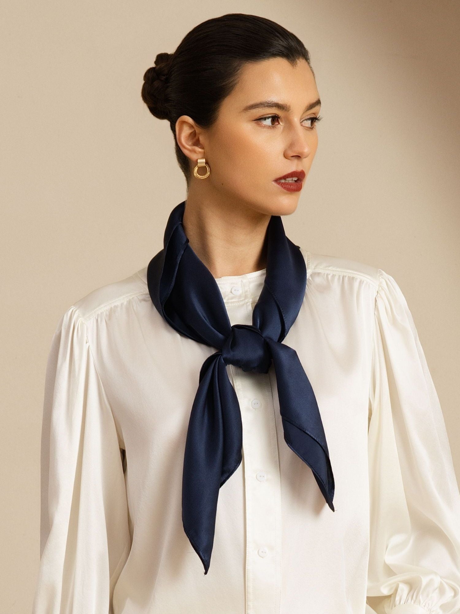 Pure Silk Classic  Elegant Square Scarf - Size 90x90cm