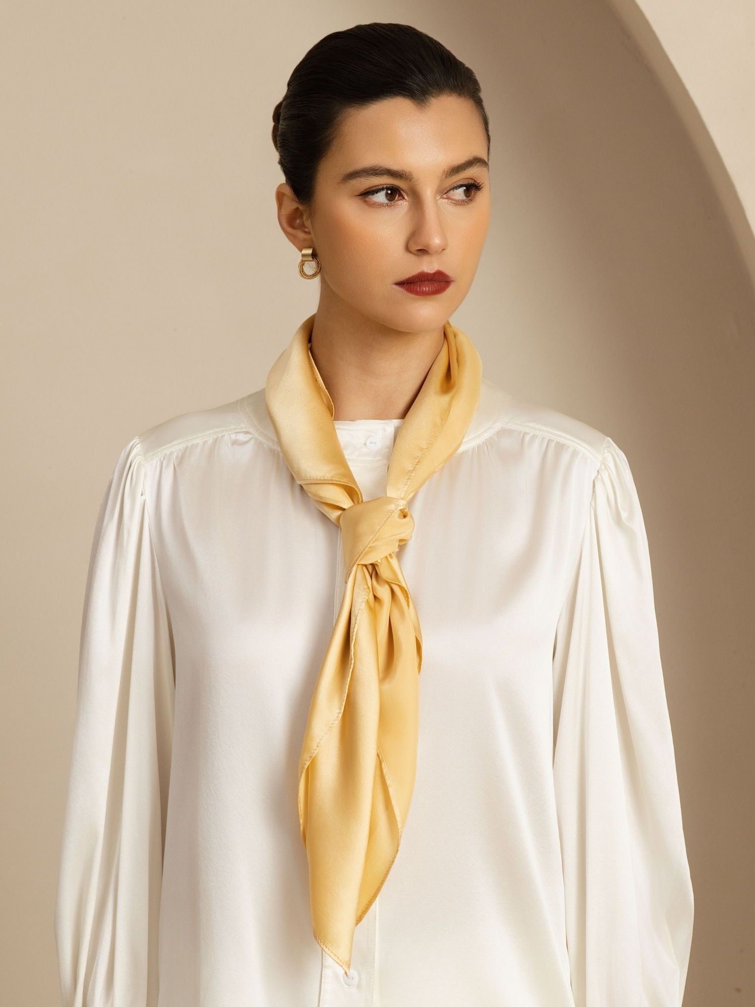 Pure Silk Classic  Elegant Square Scarf - Size 90x90cm