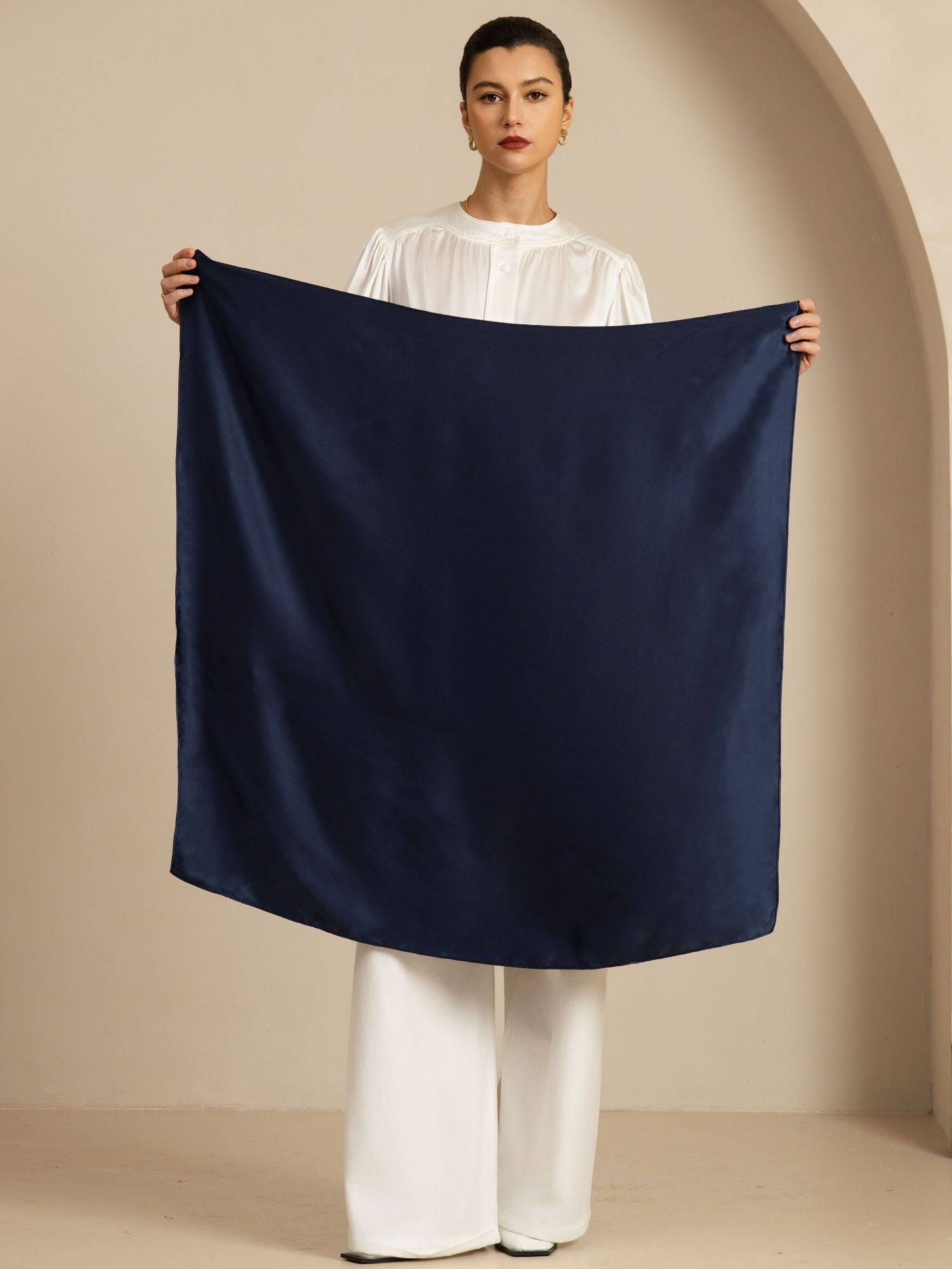 Pure Silk Classic  Elegant Square Scarf - Size 90x90cm