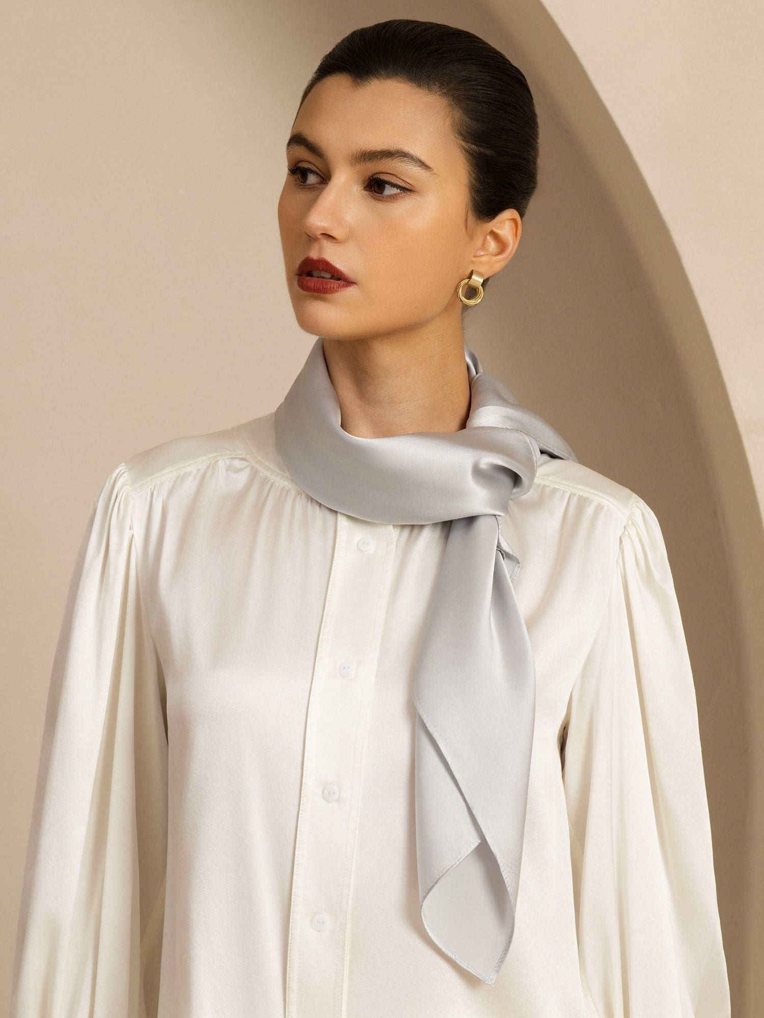 Pure Silk Classic  Elegant Square Scarf - Size 90x90cm