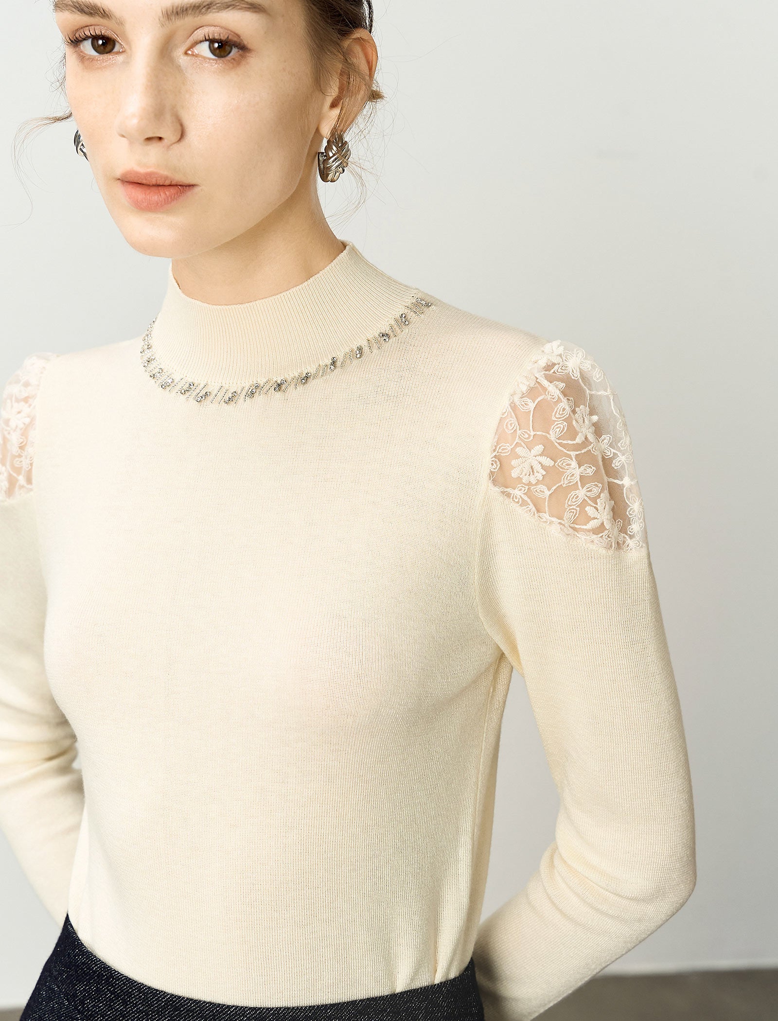 High Neck Slim Fit Base Knit Top