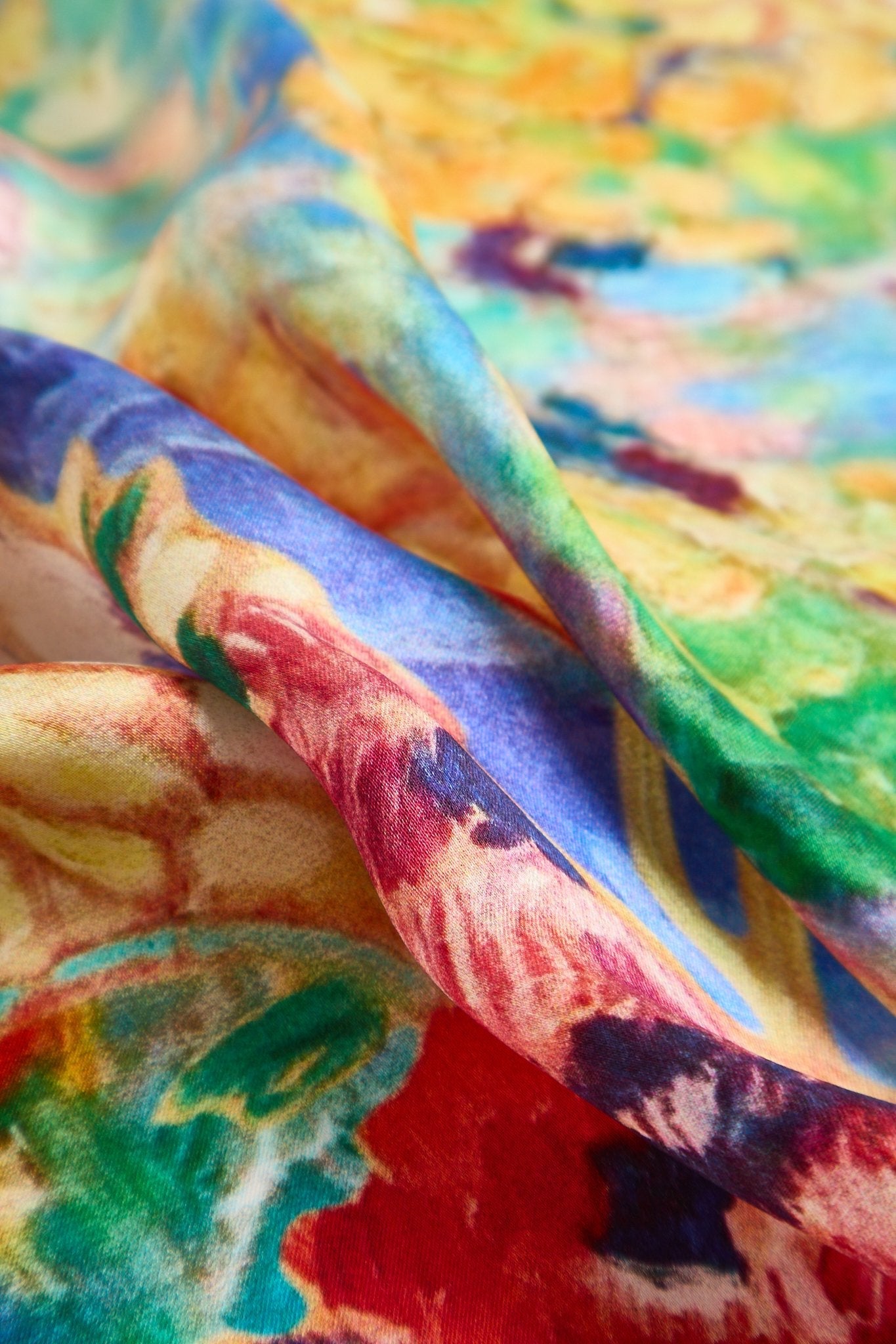 Pure Silk Oil Painting Square Scarf - Size 53x53cm