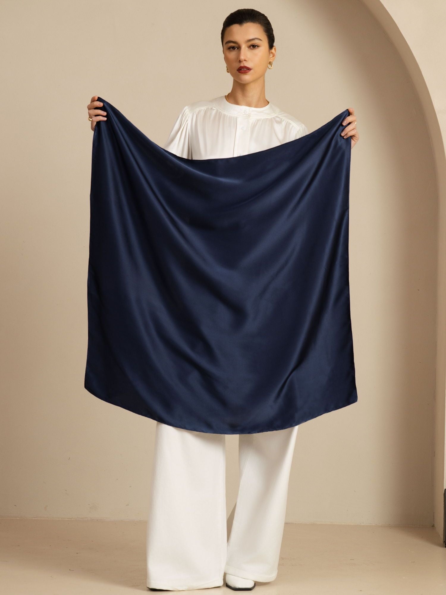 Pure Silk Classic  Elegant Square Scarf - Size 90x90cm